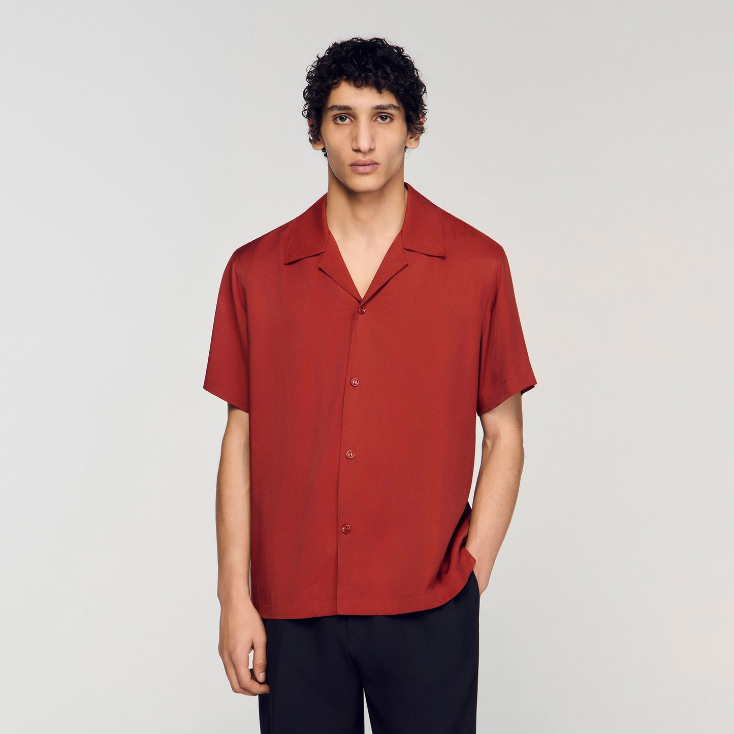 New Requin Mc Loose-Fit Shark Collar Shirt Terracotta