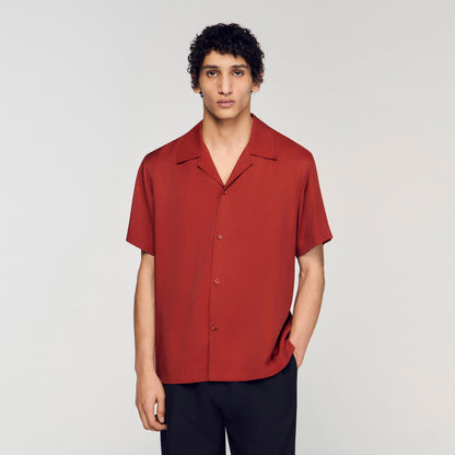 New Requin Mc Loose-Fit Shark Collar Shirt Terracotta