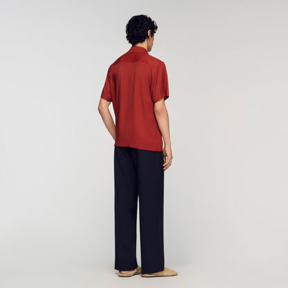New Requin Mc Loose-Fit Shark Collar Shirt Terracotta