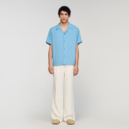 New Requin Mc Loose-Fit Shark Collar Shirt Sky Blue