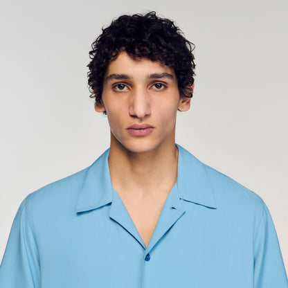 New Requin Mc Loose-Fit Shark Collar Shirt Sky Blue