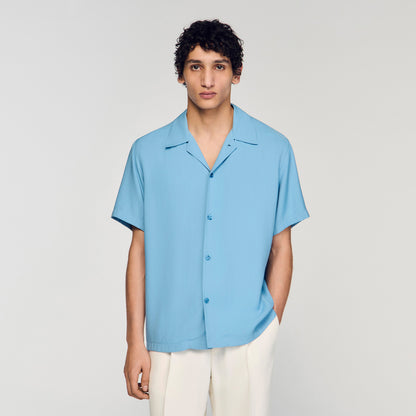 New Requin Mc Loose-Fit Shark Collar Shirt Sky Blue