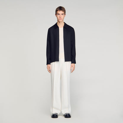 Chemise Zippee Loose-Fit Zip-Up Shirt Black
