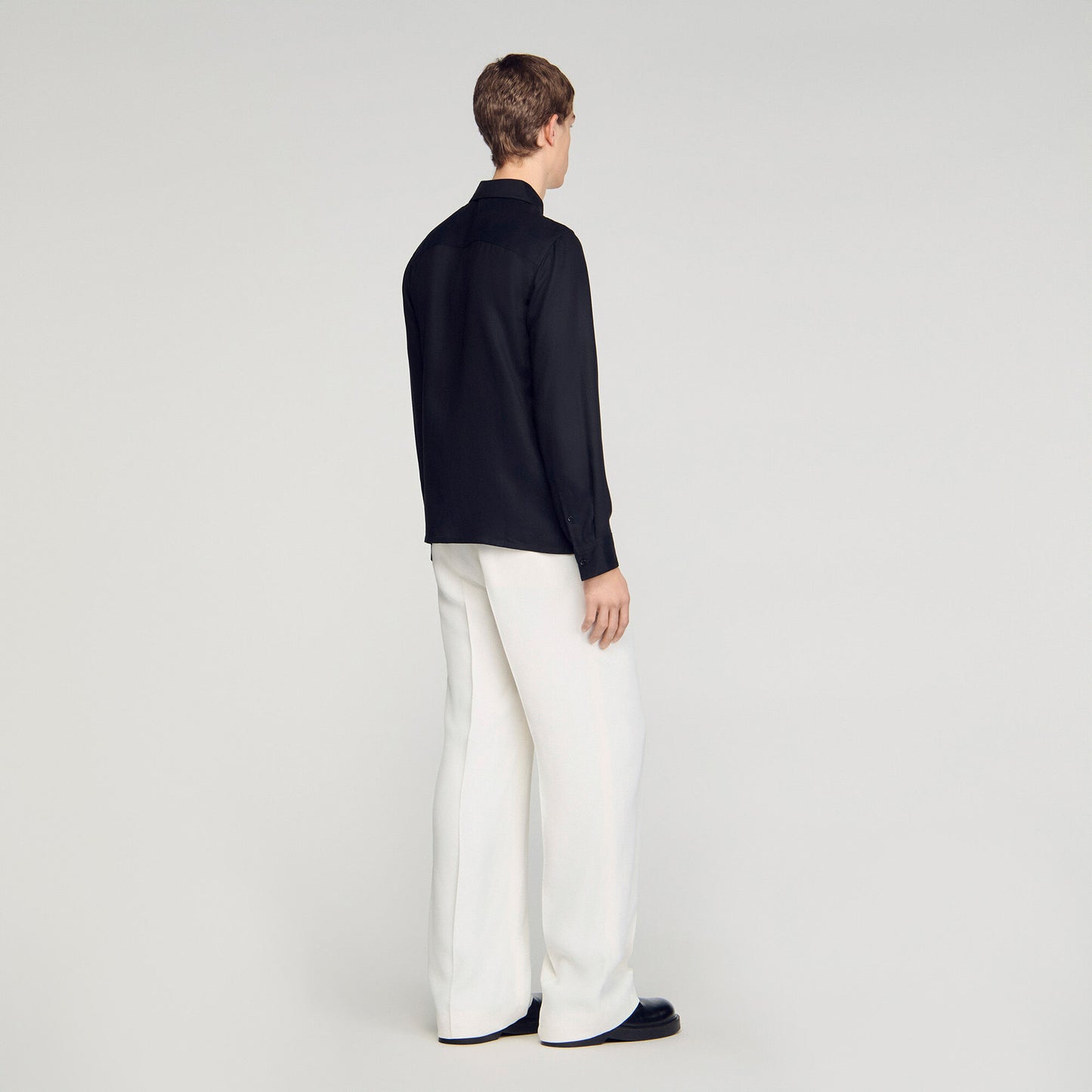 Chemise Zippee Loose-Fit Zip-Up Shirt Black