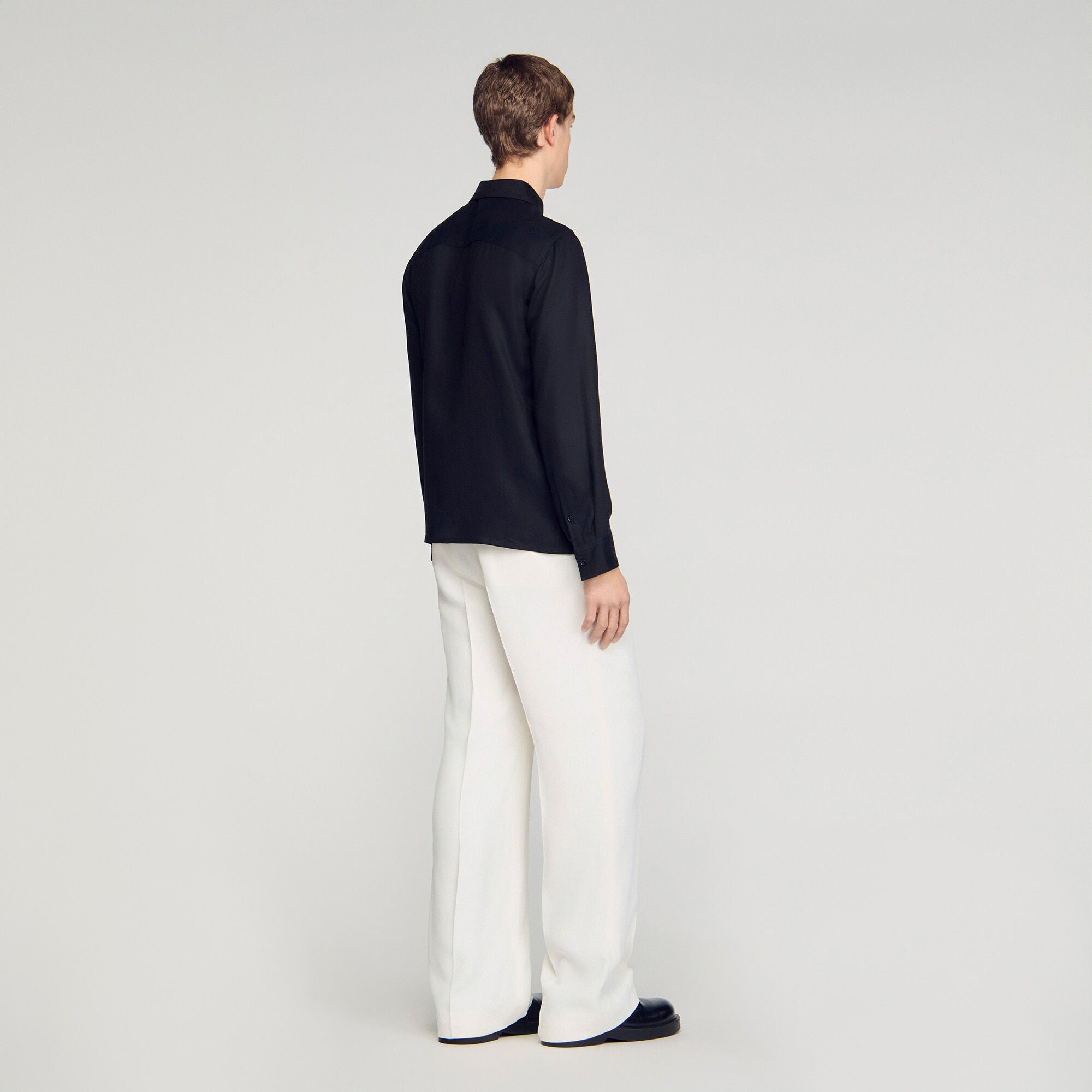 Chemise Zippee Loose-Fit Zip-Up Shirt Black