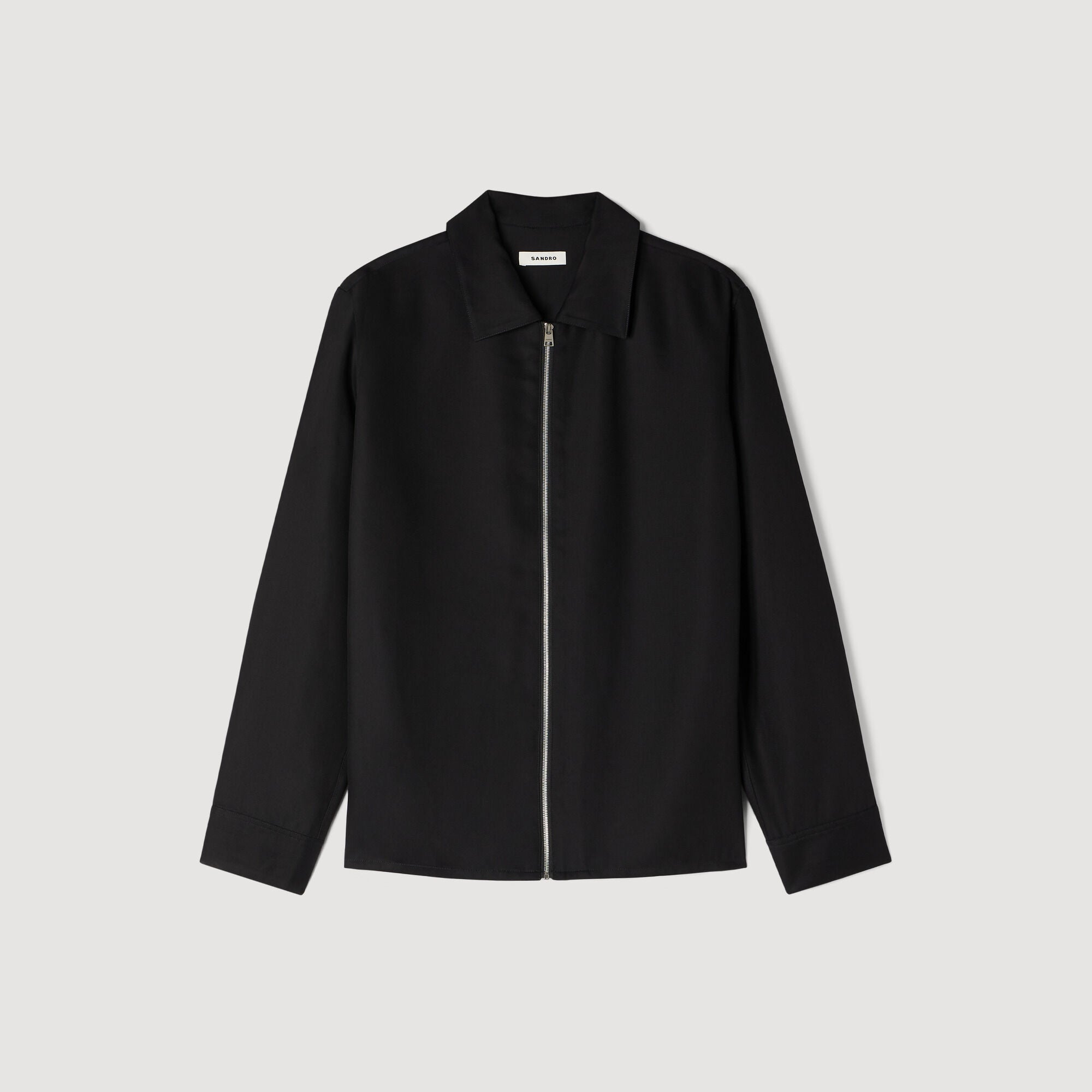 Chemise Zippee Loose-Fit Zip-Up Shirt Black