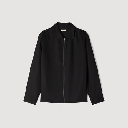 Chemise Zippee Loose-Fit Zip-Up Shirt Black