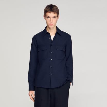 Joker Pocket Patch Pocket Shirt NAVY BLUE