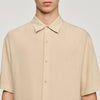 New Pleated Shirt Mc Pleated Shirt With Shark Collar Sand