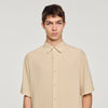 New Pleated Shirt Mc Pleated Shirt With Shark Collar Sand