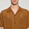 Mesh Shirt Openwork Mesh Shirt Camel