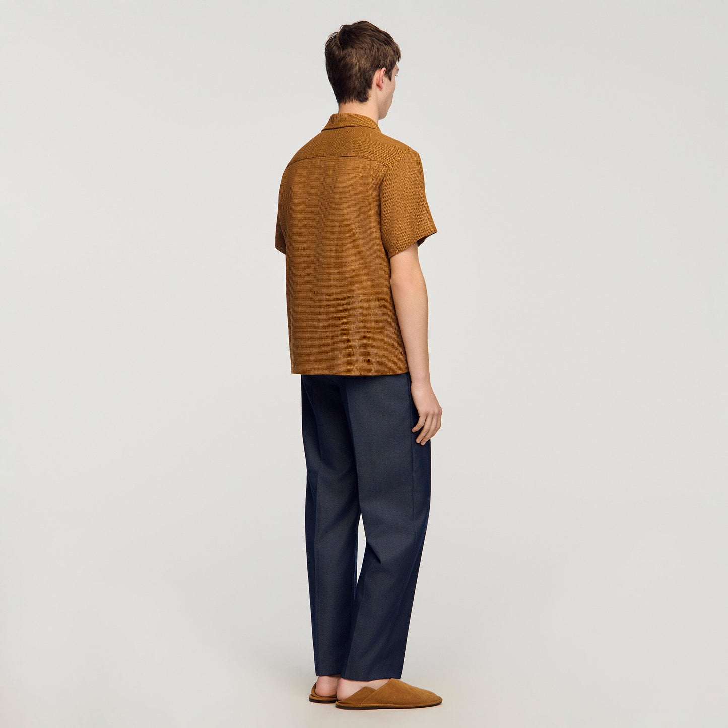 Mesh Shirt Openwork Mesh Shirt Camel