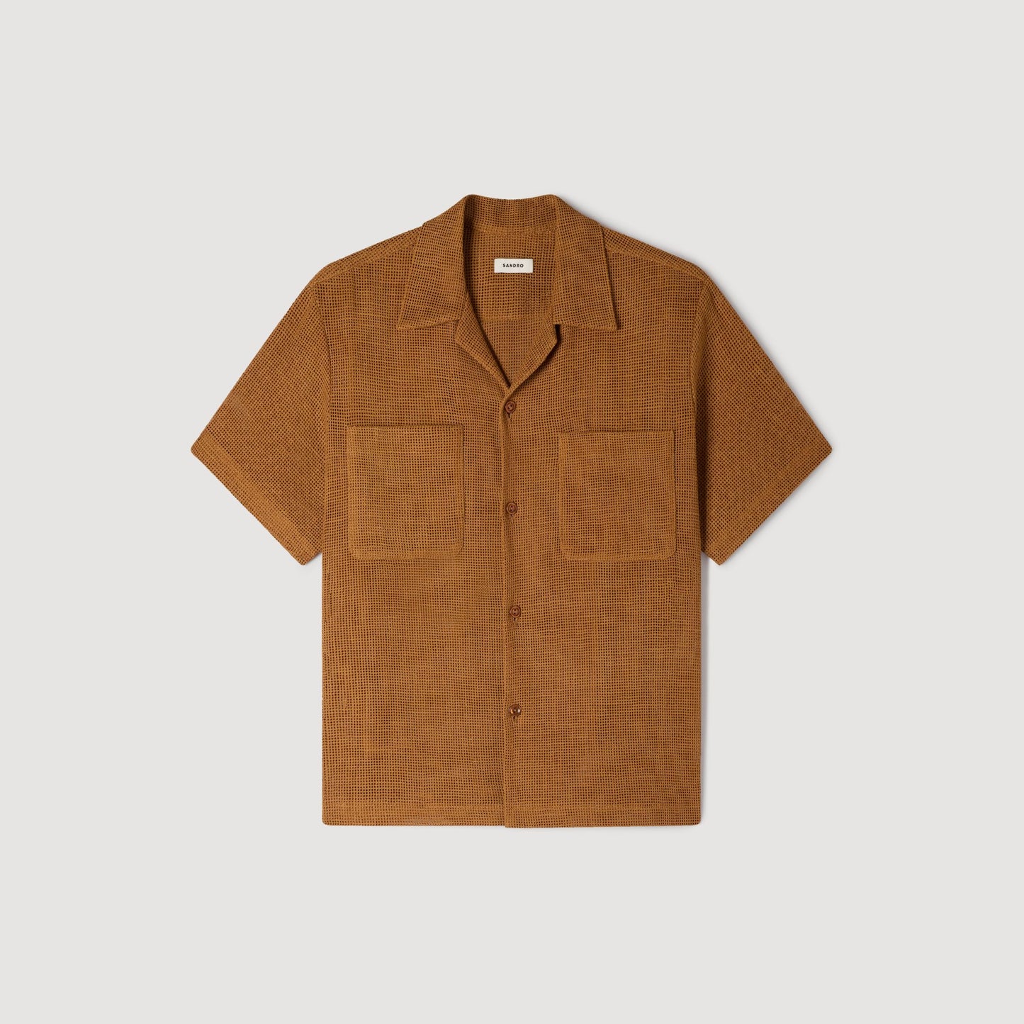 Mesh Shirt Openwork Mesh Shirt Camel