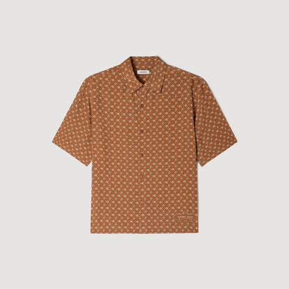 Catena Shirt Mc Link Print Loose-Fit Shirt Camel