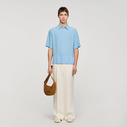 Catena Shirt Mc Link Print Loose-Fit Shirt SKY BLUE