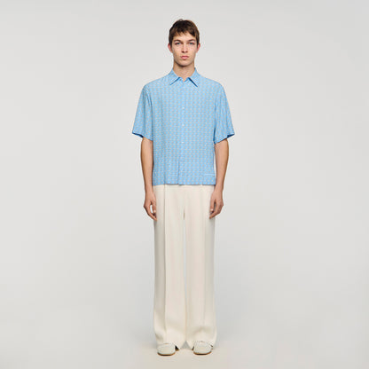 Catena Shirt Mc Link Print Loose-Fit Shirt SKY BLUE