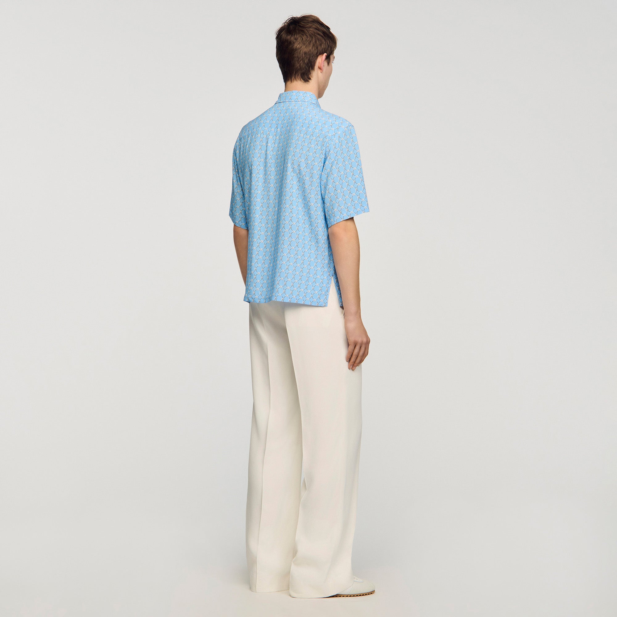 Catena Shirt Mc Link Print Loose-Fit Shirt SKY BLUE