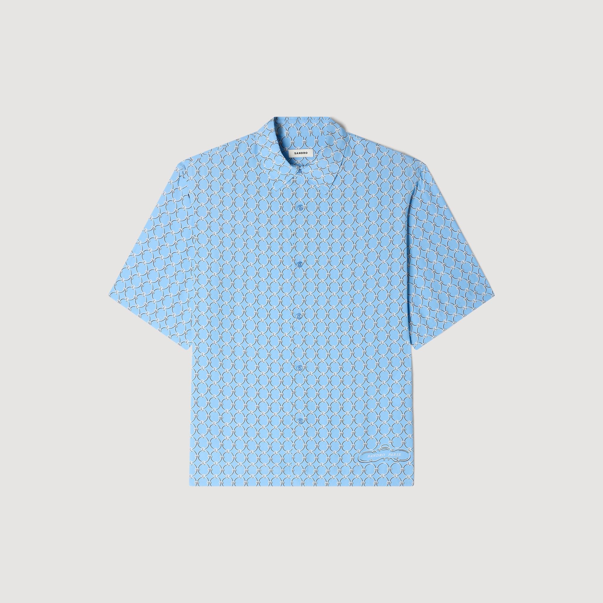 Catena Shirt Mc Link Print Loose-Fit Shirt SKY BLUE