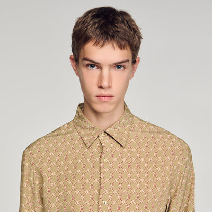 Catena Shirt Mc Link Print Loose-Fit Shirt Lime