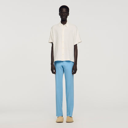 Jersey Cross Shirt Square Cross Cotton Jacquard Shirt White