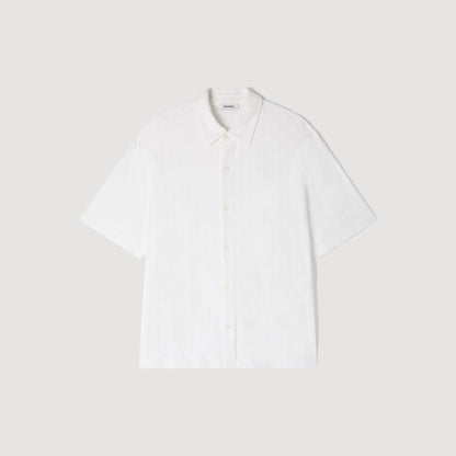 Jersey Cross Shirt Square Cross Cotton Jacquard Shirt White