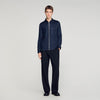 Stitched Zip Shirt Loose-Fit Zip-Up Shirt NAVY BLUE