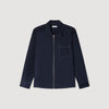 Stitched Zip Shirt Loose-Fit Zip-Up Shirt NAVY BLUE
