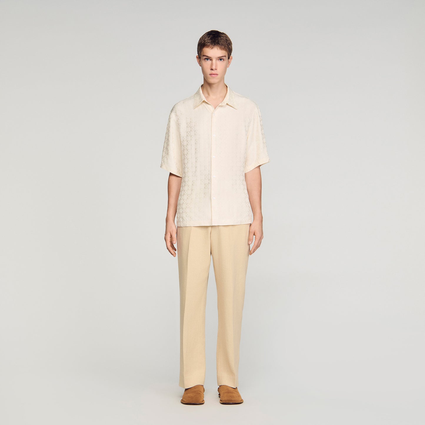 Square Cross Loose Fit Shirt White