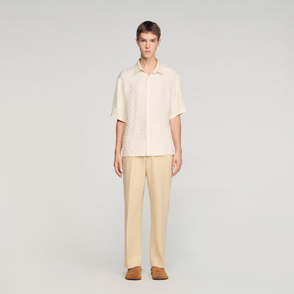 Square Cross Loose Fit Shirt White