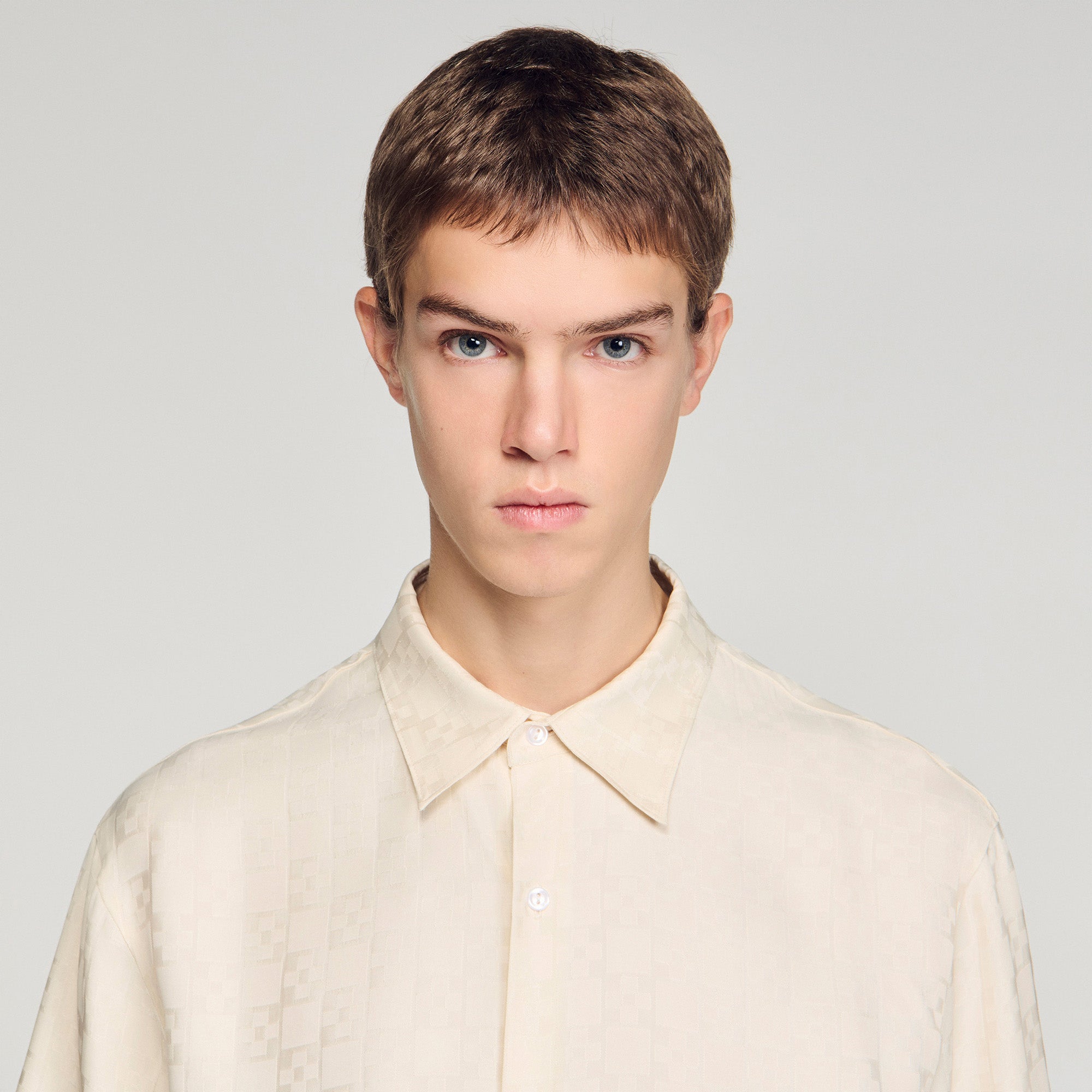 Square Cross Loose Fit Shirt White