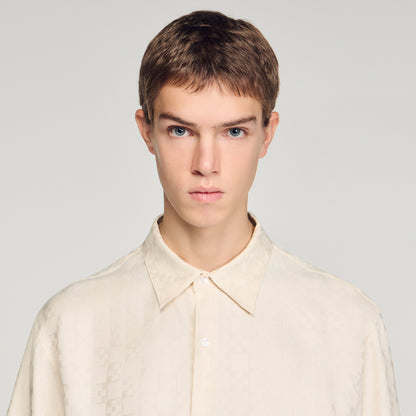 Square Cross Loose Fit Shirt White