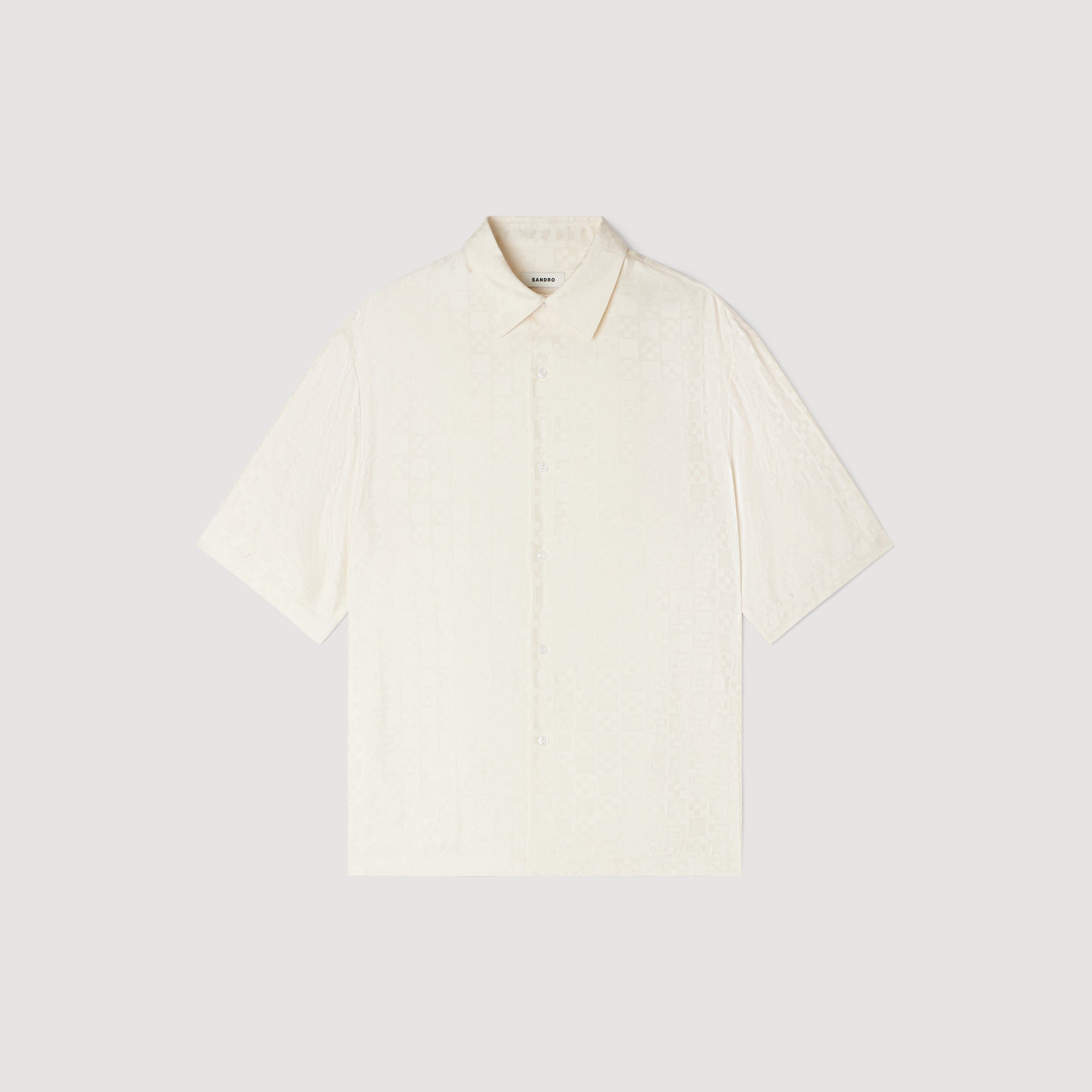 Jacquard Cross Shirt Mc Square Cross Loose-Fit Shirt White
