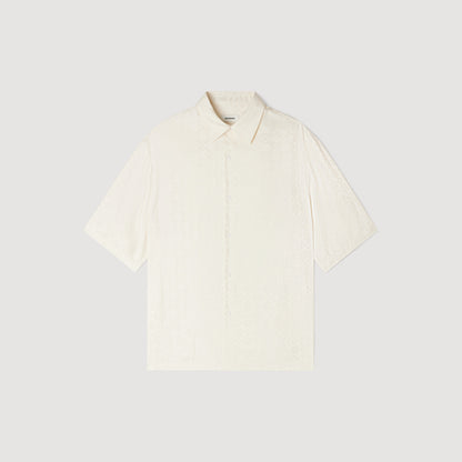 Jacquard Cross Shirt Mc Square Cross Loose-Fit Shirt White