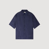 Jacquard Cross Shirt Mc Square Cross Loose-Fit Shirt Navy Blue