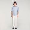 Jacquard Cross Shirt Mc Square Cross Loose-Fit Shirt Chambray
