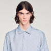 Jacquard Cross Shirt Mc Square Cross Loose-Fit Shirt Chambray