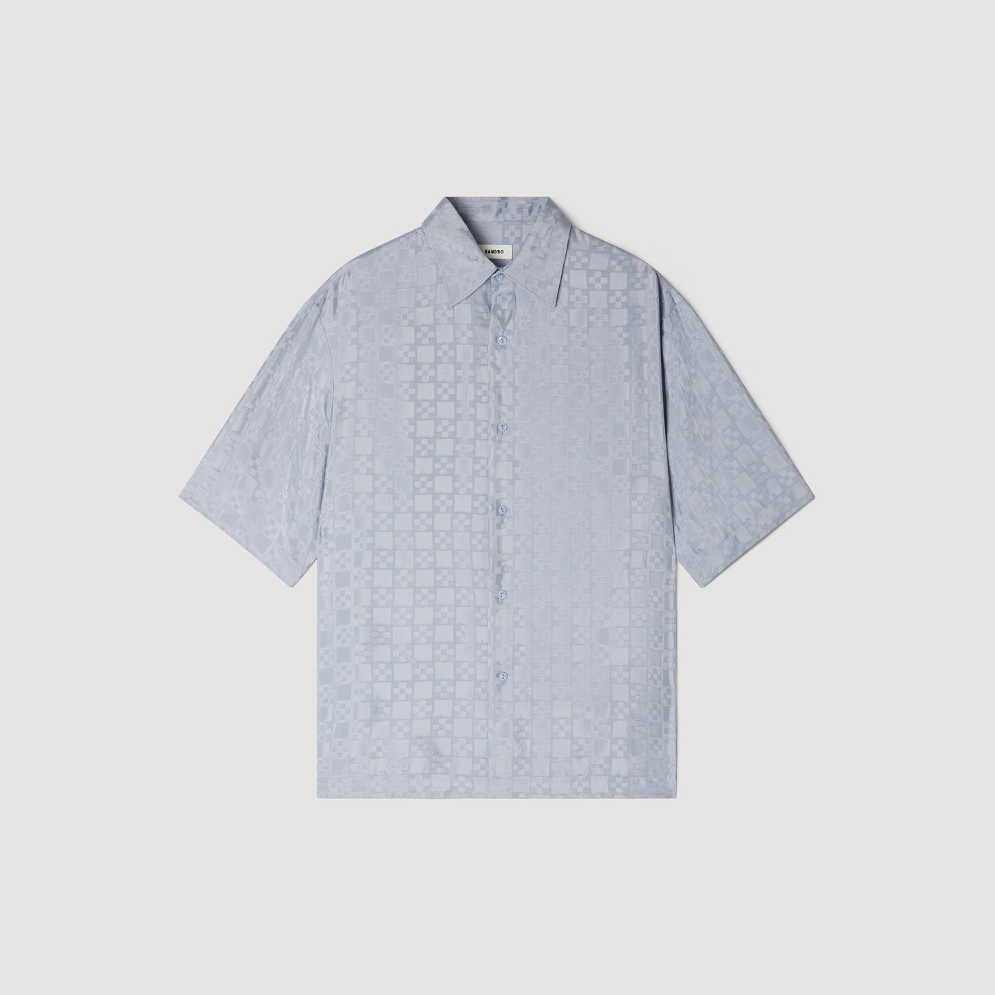 Jacquard Cross Shirt Mc Square Cross Loose-Fit Shirt Chambray