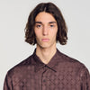 Jacquard Cross Shirt Mc Square Cross loose-fit shirt Chocolate