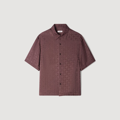 Jacquard Cross Shirt Mc Square Cross loose-fit shirt Chocolate