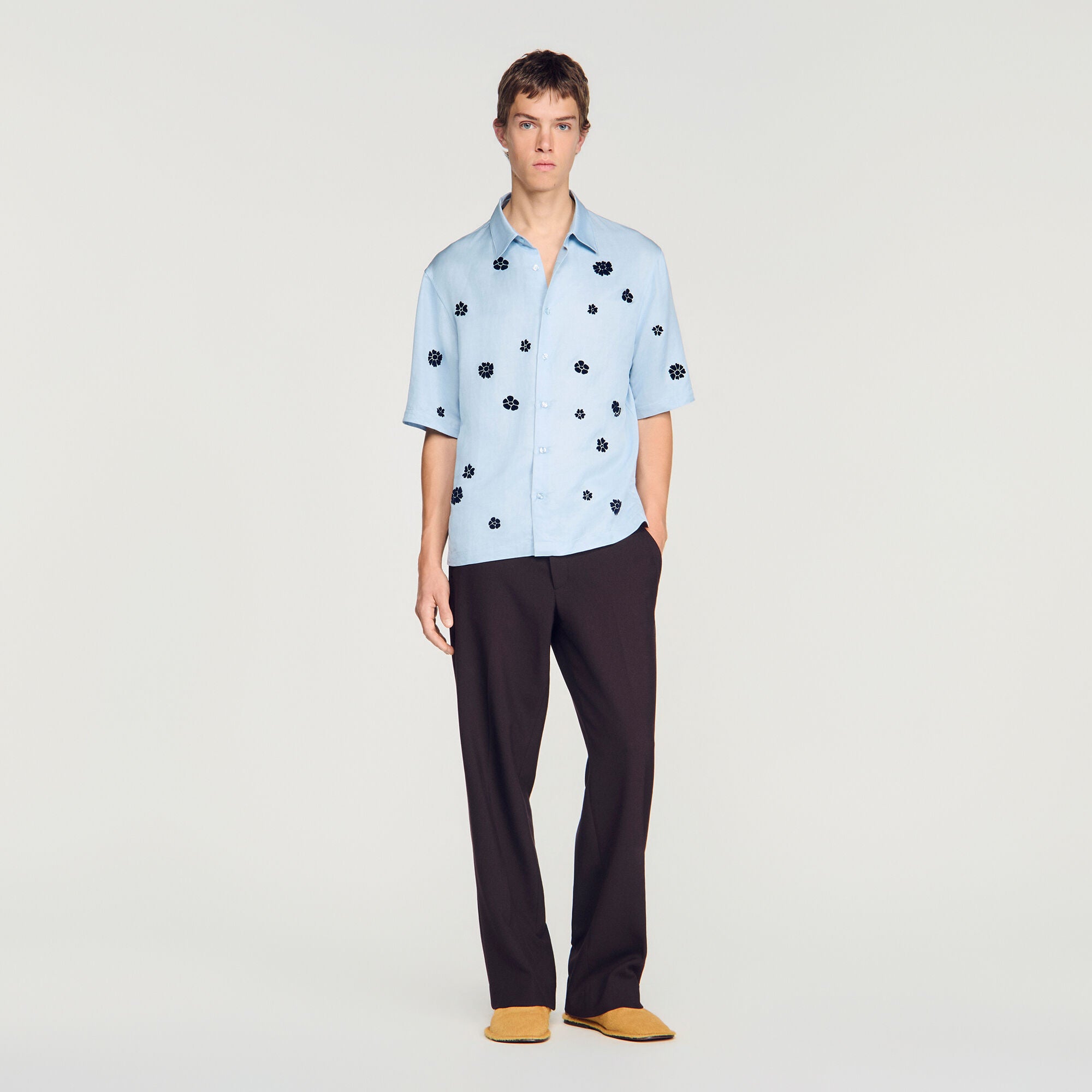 Velvet Flowers Mc  Shirt Sky Blue