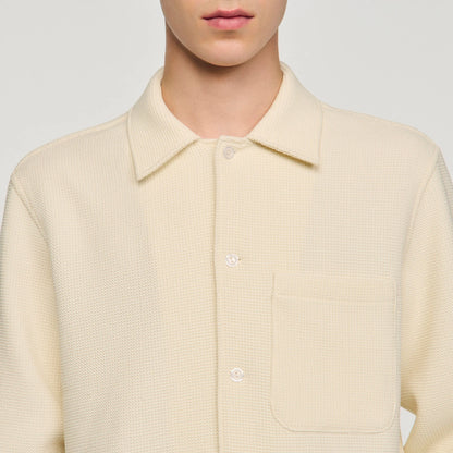 Chemise New Coast Textured Shark Collar Shirt Ecru