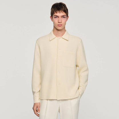 Chemise New Coast Textured Shark Collar Shirt Ecru