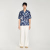 Hippie Trip Mc Loose-Fit Print Shark Collar Shirt Navy Blue