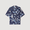 Hippie Trip Mc Loose-Fit Print Shark Collar Shirt Navy Blue
