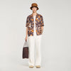 Hippie Trip Mc Loose-Fit Print Shark Collar Shirt Black Brown