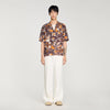 Hippie Trip Mc Loose-Fit Print Shark Collar Shirt Black Brown