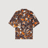 Hippie Trip Mc Loose-Fit Print Shark Collar Shirt Black Brown