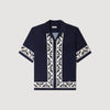 Amalfi Shirt Mc Contrast Print Loose-Fit Shirt Navy Blue