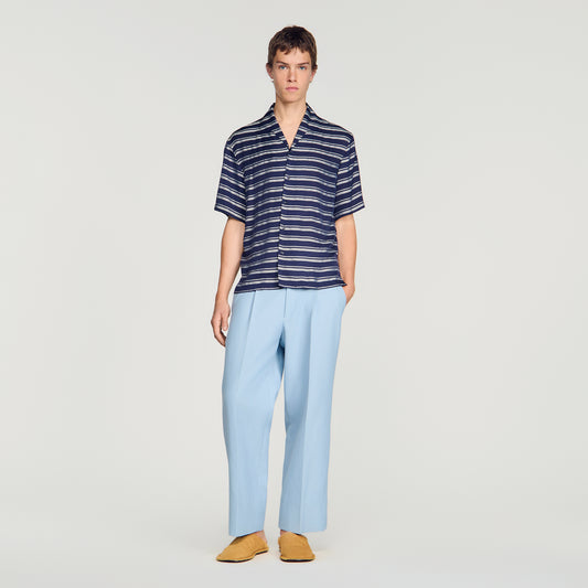 Stripy Shirt Mc Striped boat neck shirt Navy Blue