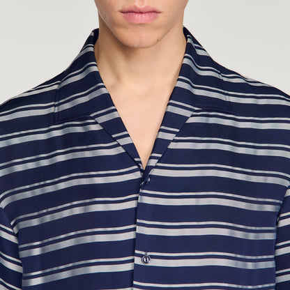 Stripy Shirt Mc Striped boat neck shirt Navy Blue